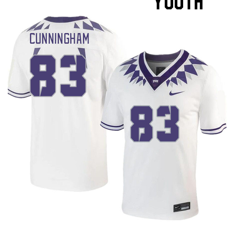 Youth #83 Keagan Cunningham TCU Horned Frogs 2023 College Footbal Jerseys Stitched-White